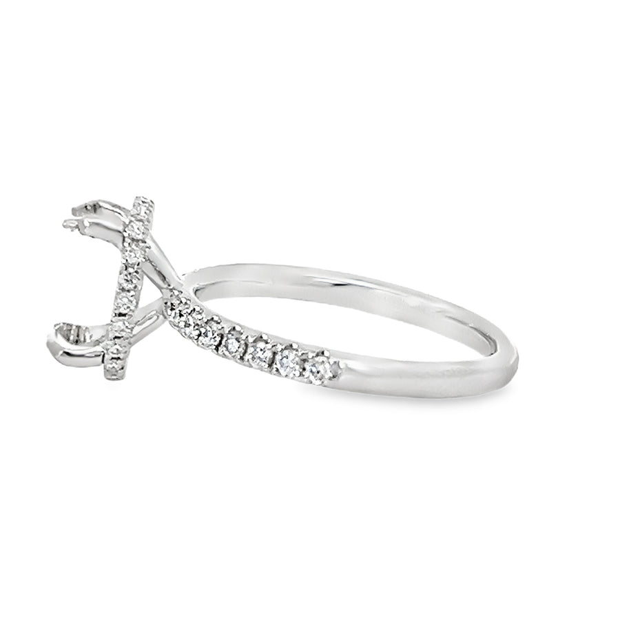 18K White Gold Round Diamond Semi-Mount Ring (.59ct)