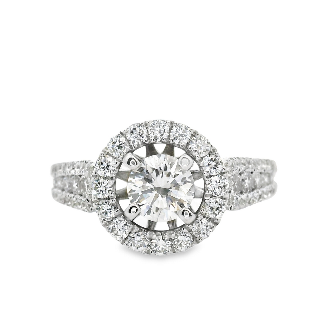 18kt White Gold Round Diamond Engagement Ring (1.25ct)