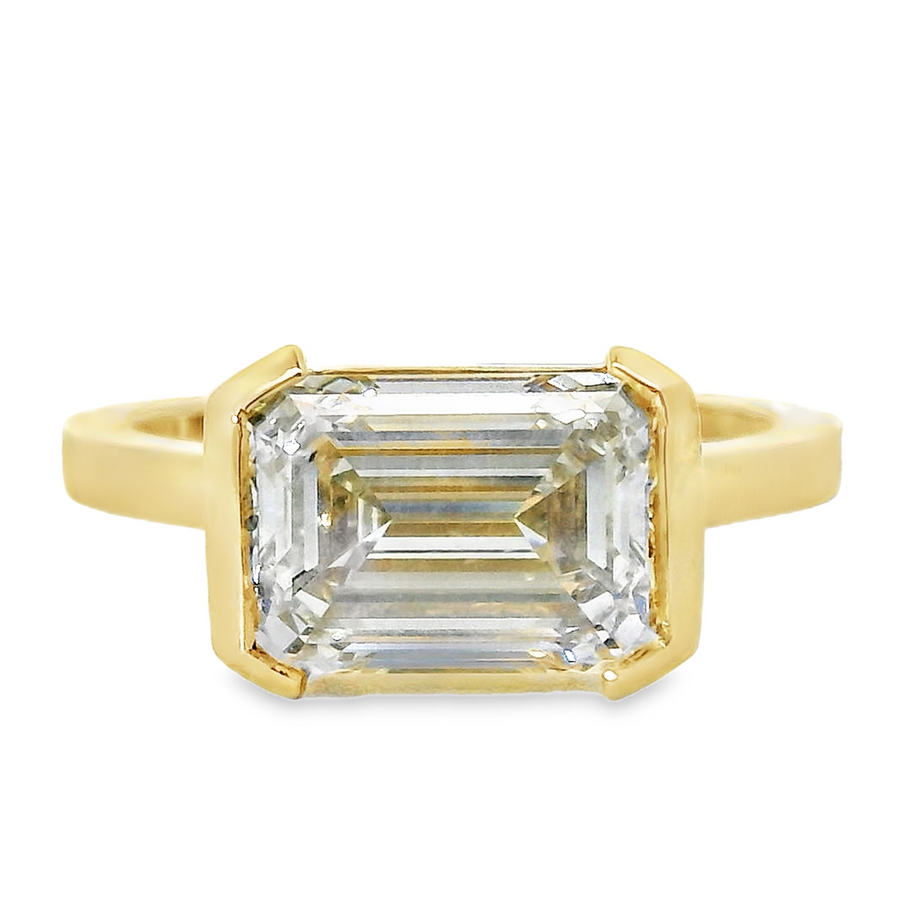 14kt Yellow Gold Lab-Grown Emerald Diamond Engagement Ring (3.13ct)