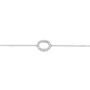 18kt White Gold Natural Diamond Cable Link Bracelet (0.19ct)