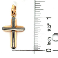 18kt Rose and Black Gold Italian Made Cross Pendant (2.94g)