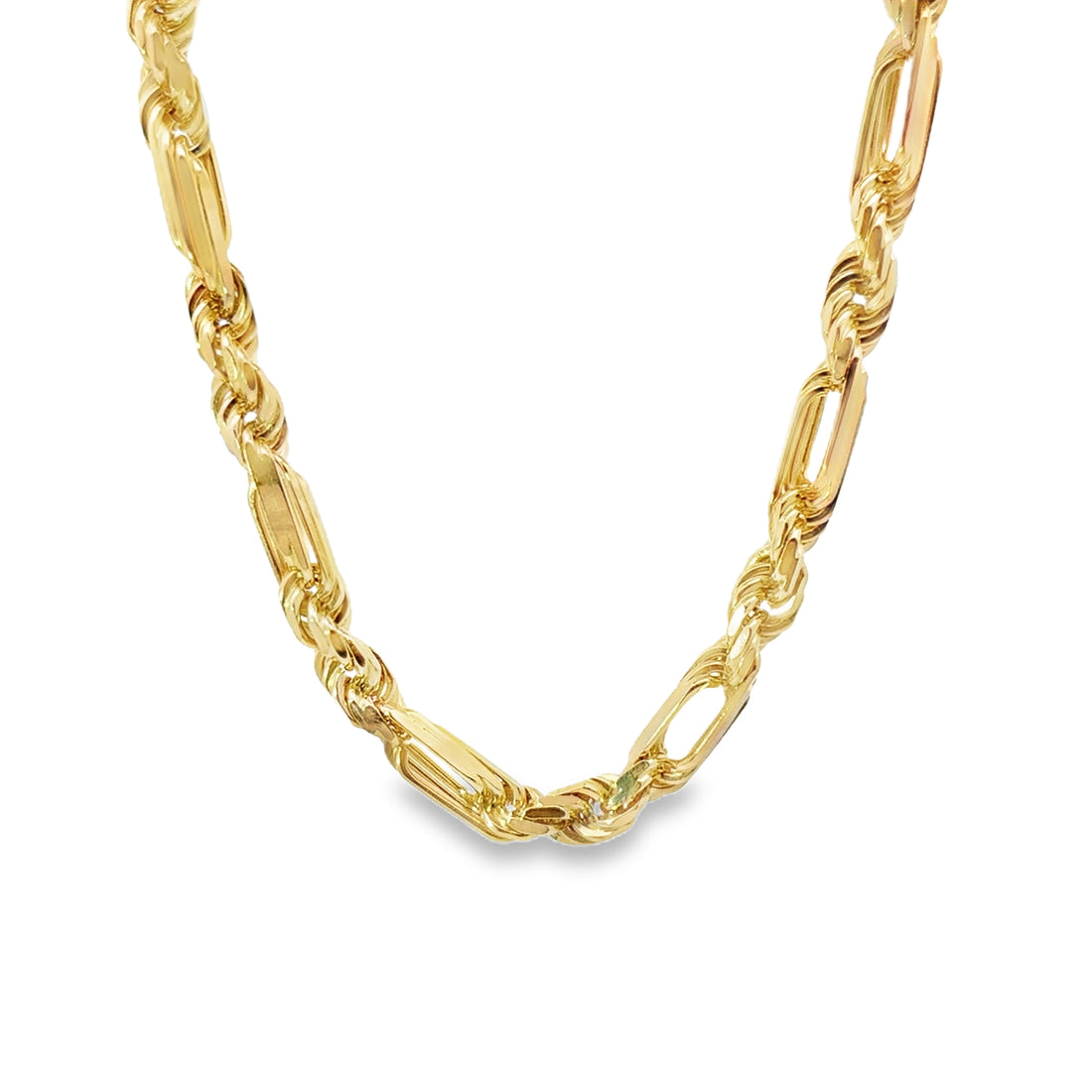 18kt Yellow Gold 7.5mm 28" Figarope Chain
