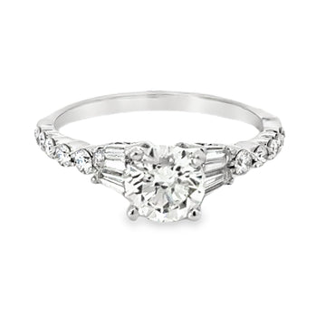 18kt White Gold Natural Round Diamond Engagement Ring (1.39ct)