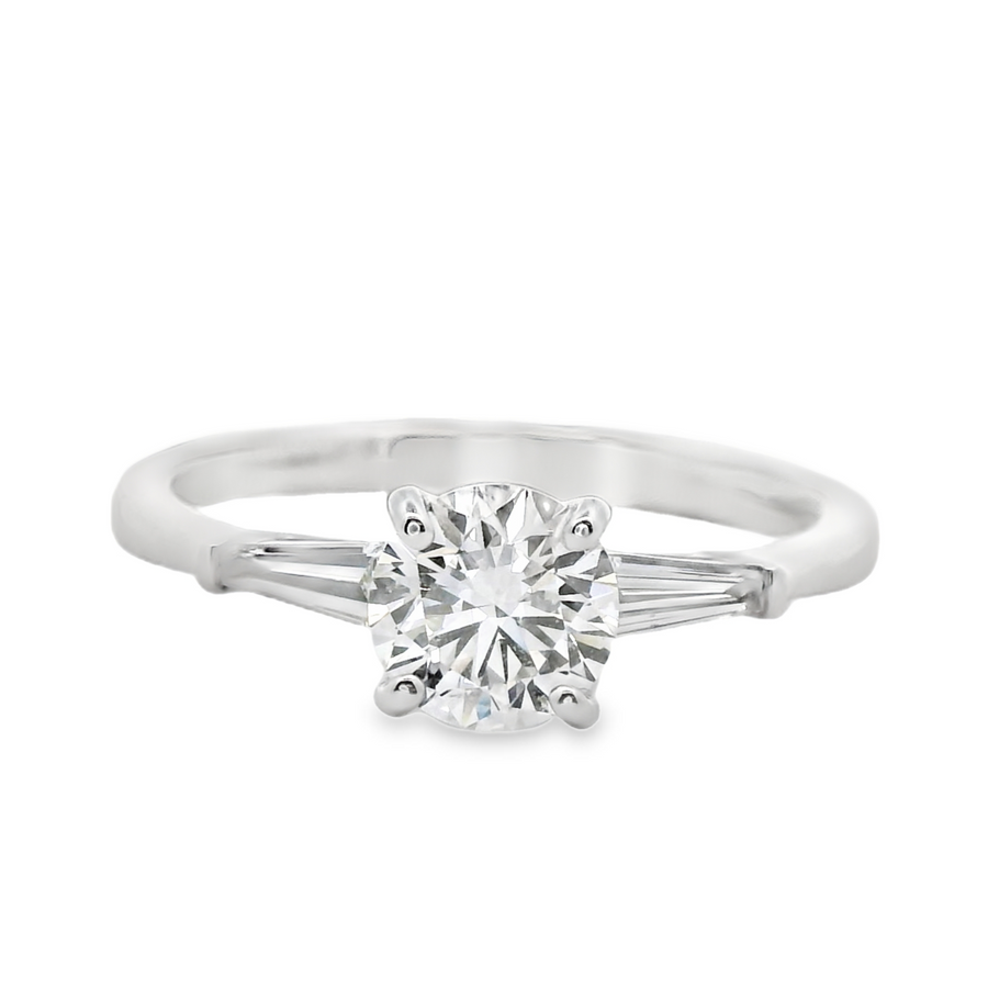 18kt White Gold Lab-Grown Round Diamond Engagement Ring (.90ct)