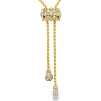 18kt Yellow Gold Full Cut Diamond Lariat Necklace (.69ct)