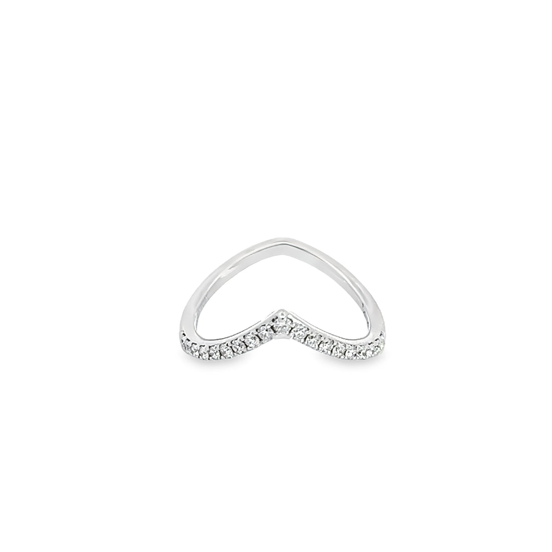 18kt White Gold Diamond Curved Ring (0.28ct)