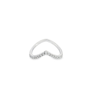 18kt White Gold Diamond Curved Ring (0.28ct)