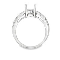 18kt White Gold Pave Natural Diamonds Semi-Mount Ring (0.56ct)