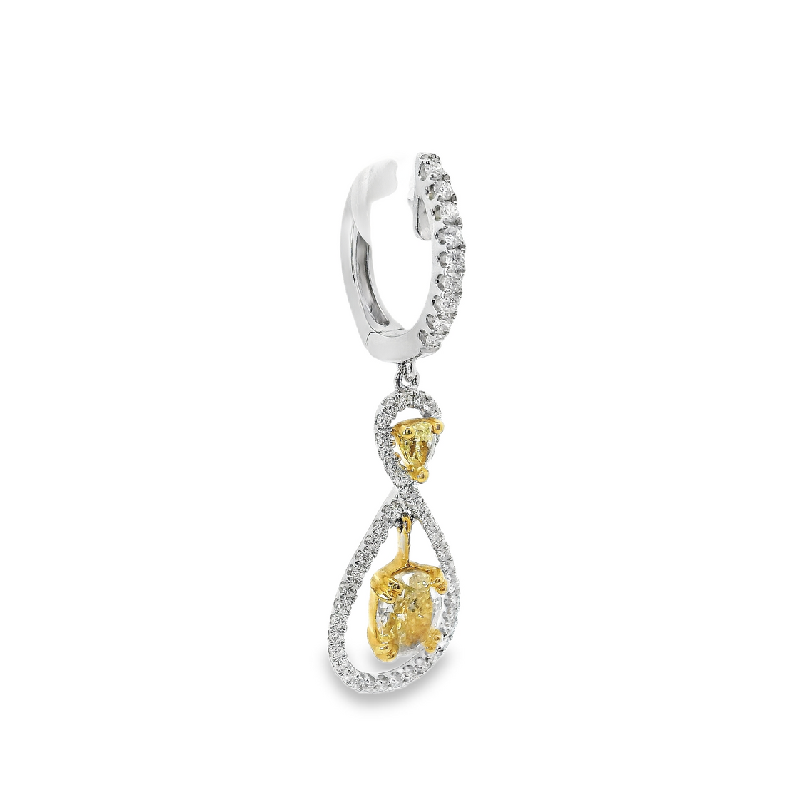 18kt Tu-Tone Gold Natural Diamonds Drop Earrings (0.84ct)