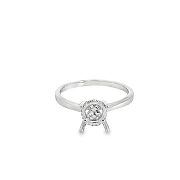 18K White Gold Round Diamond Semi-Mount Ring (.07ct)