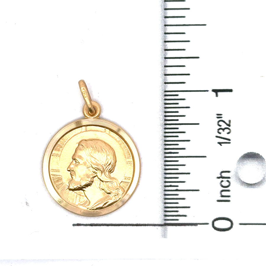 18kt Yellow Gold Italian Made Christ Head Charm (4.72g)
