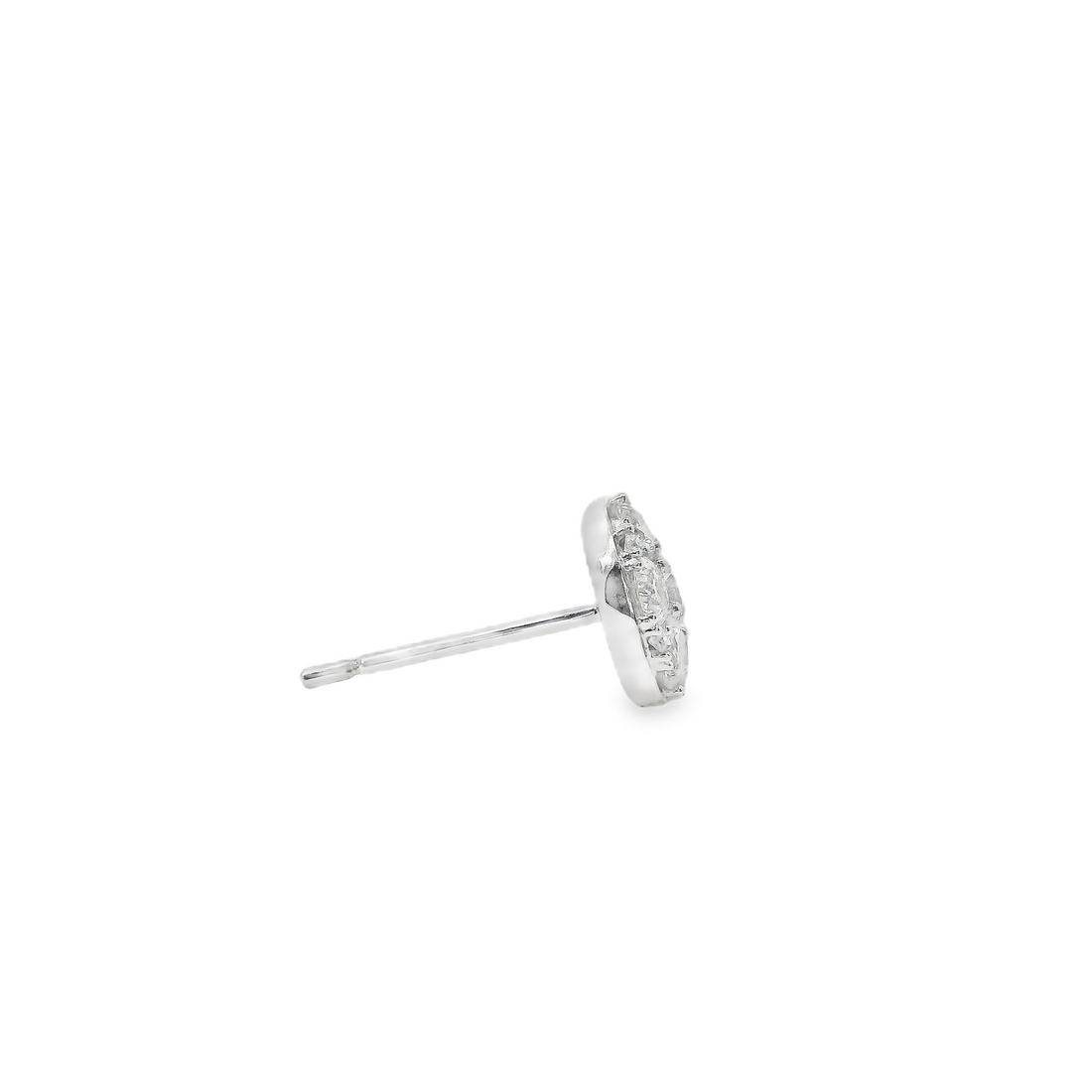 18kt White Gold Round Diamond Button Earrings (1.16ct)