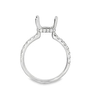 18kt White Gold Hidden Halo Natural Diamonds Semi-Mount Ring (0.54ct)