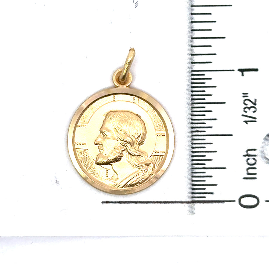 18kt Yellow Gold Italian Made Christ Head Charm (5.7g)