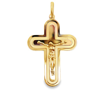 18kt Yellow Gold Italian Made 52mm Cross Pendant (11.45g)