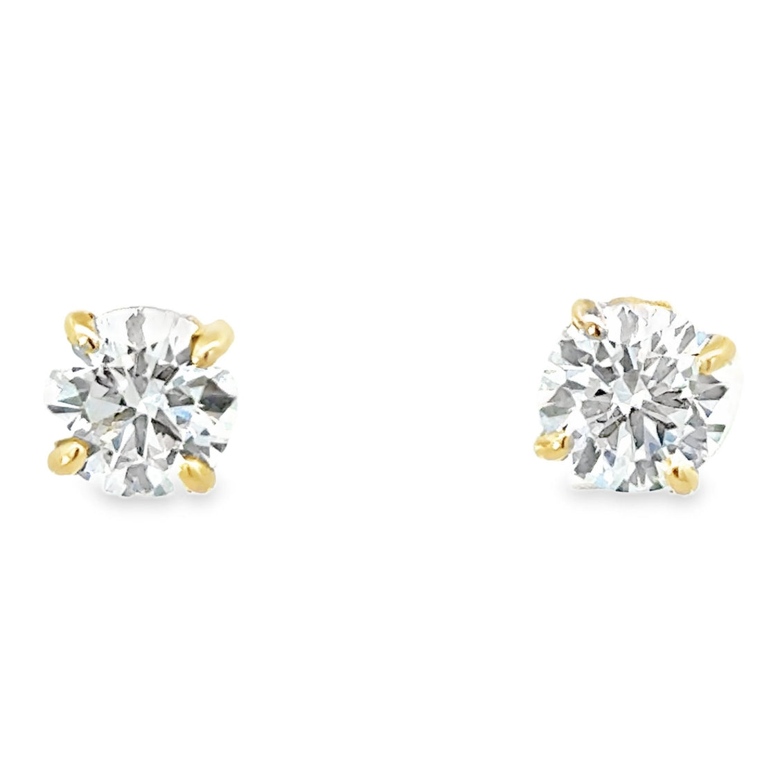 14kt Yellow Gold Lab-Grown Round Diamond Studs (2ct)