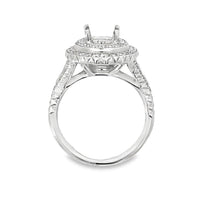 18kt White Gold Halo Natural Diamonds Semi-Mount Ring (0.57ct)