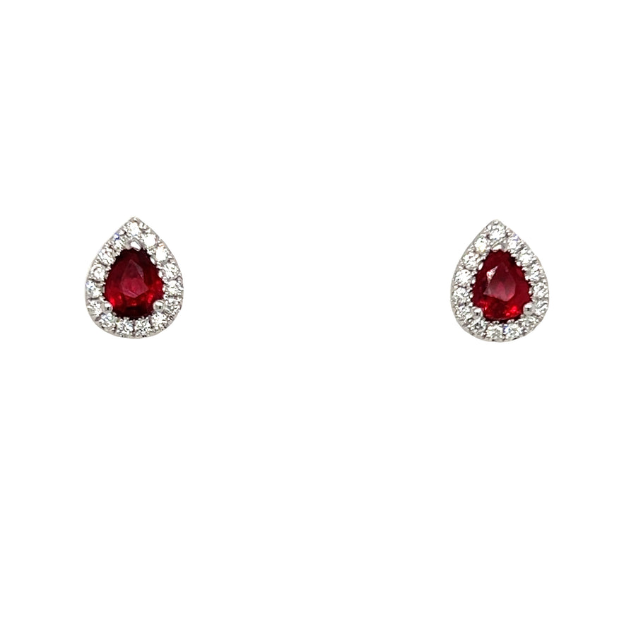 18K White Gold Stud Diamond Earrings (.88ct)