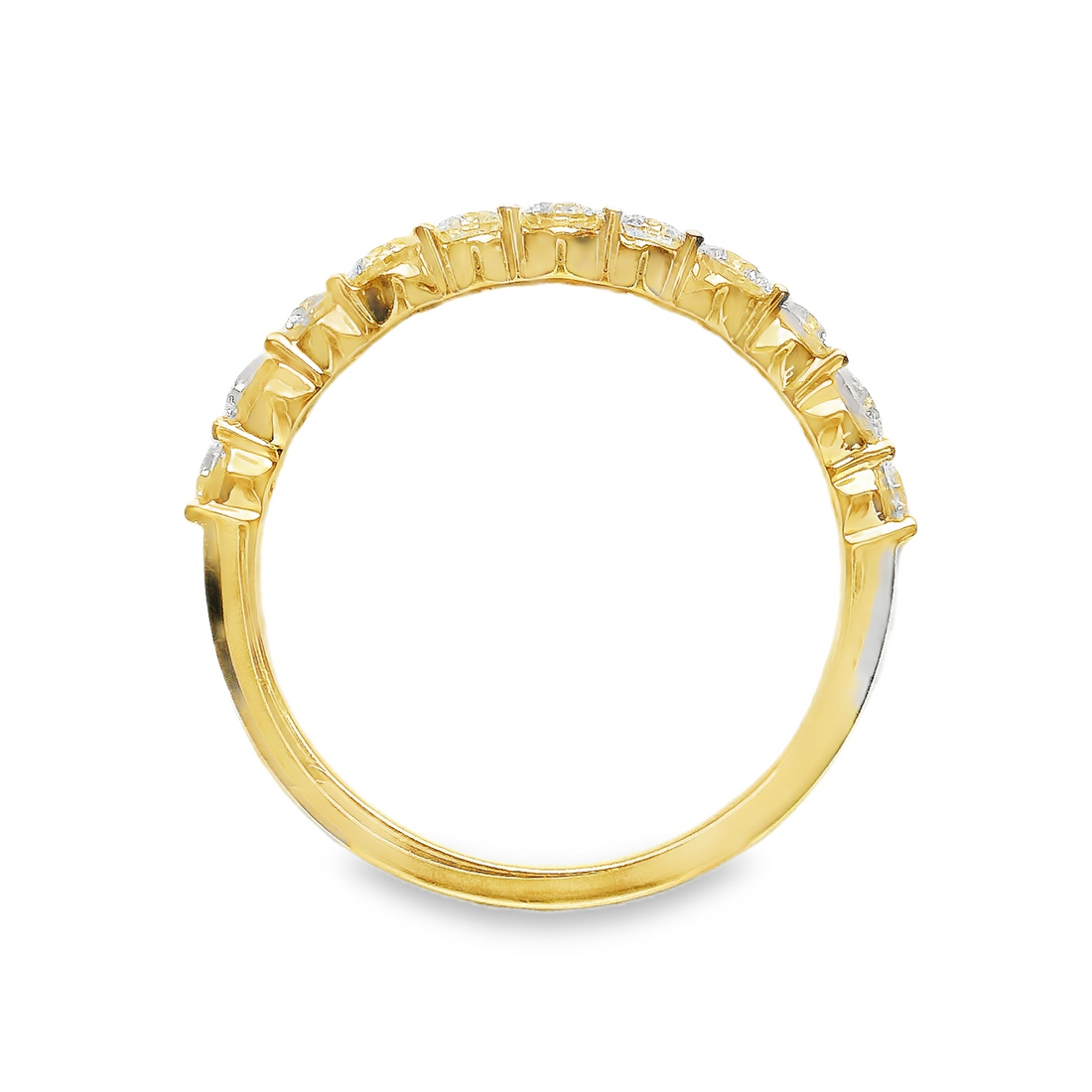 18kt Yellow Gold Natural Round Diamond Wedding Band (.79ct)