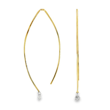 18kt Yellow Gold Natural Diamonds Ear Wire Drop Earrings (39ct)