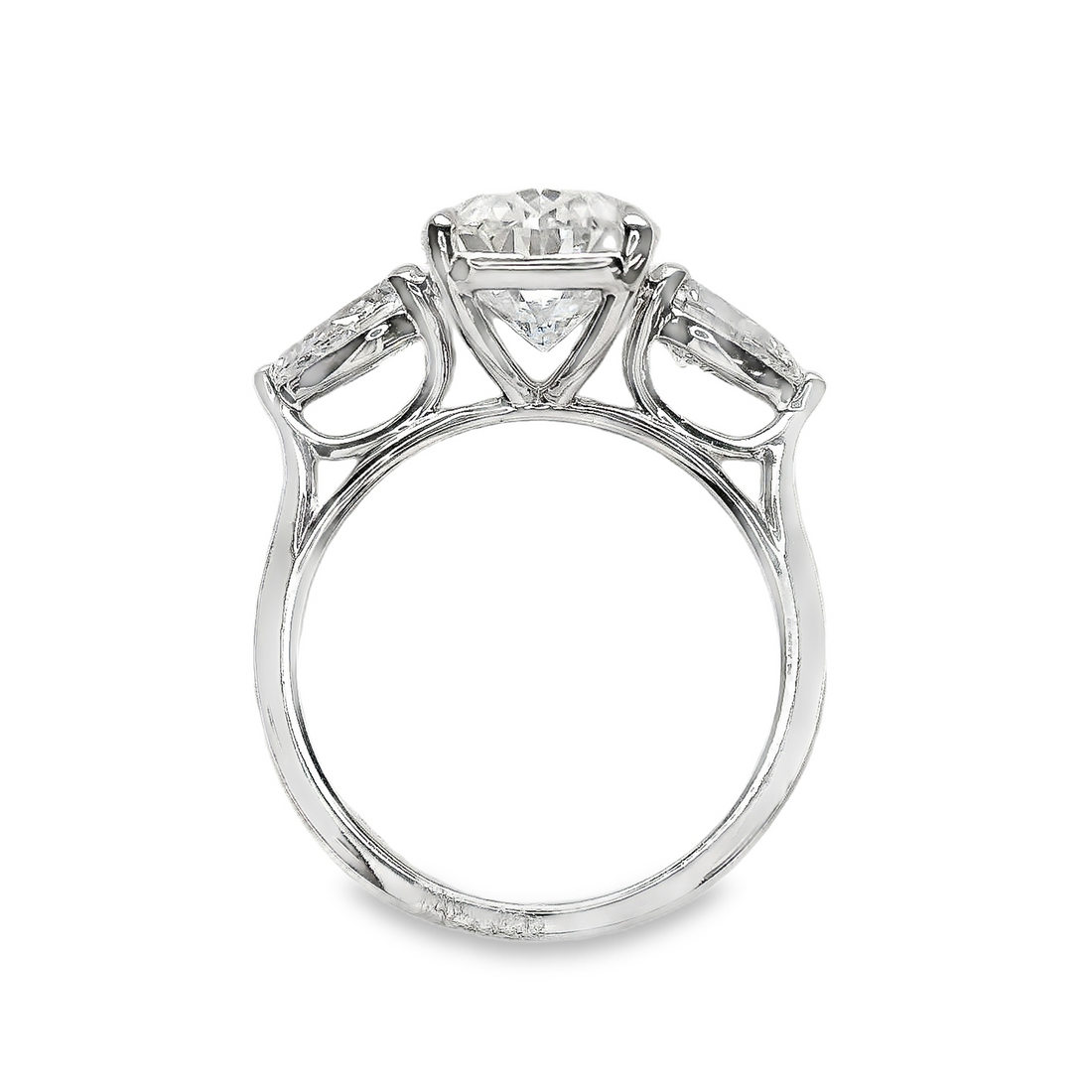 14kt White Gold Lab-Grown Oval and Pear Diamond Engagement Ring (5.00ct)