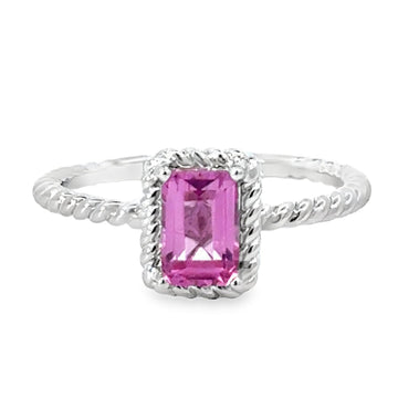 18K White Gold Natural Pink Sapphire Ring (.74ct)