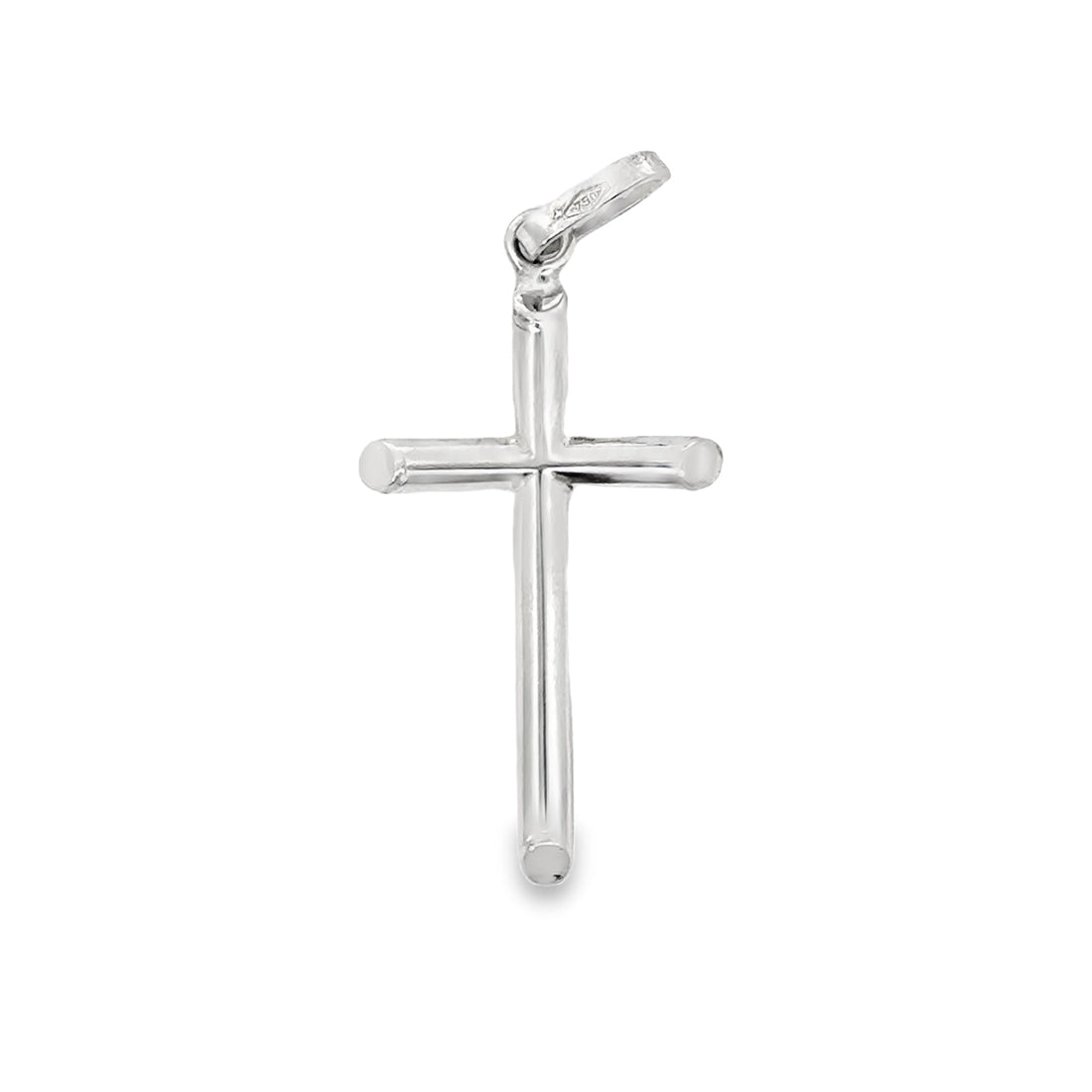 18K White Gold Italian Made Cross (1.45g)