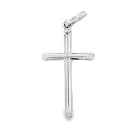 18kt White Gold Italian Made Cross Pendant (1.45g)