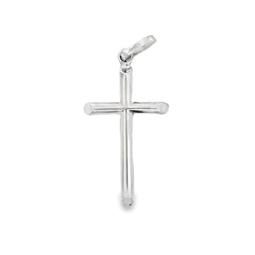 18kt White Gold Italian Made Cross Pendant (1.45g)