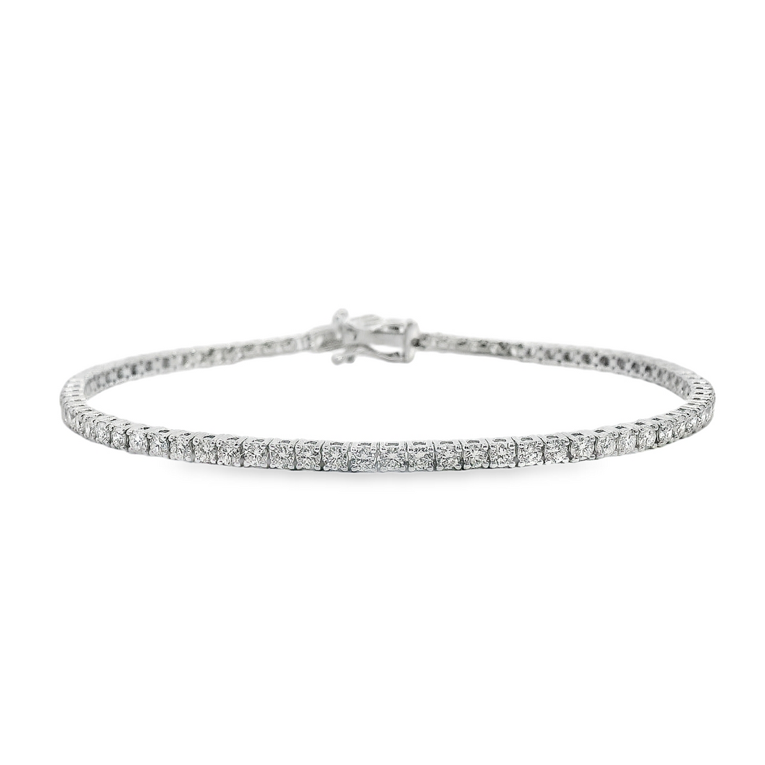 14kt White Gold 7" Lab-Grown Round Diamond Tennis Bracelet (3.00ct)