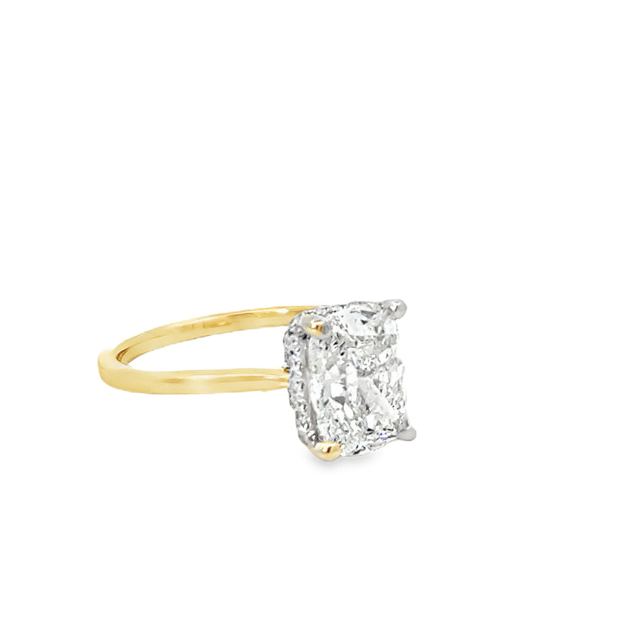 18kt Tu-Tone Gold Lab-Grown Cushion Diamond Engagement Ring (2.68ct)