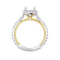 18kt White Gold Halo Natural Diamonds Semi-Mount Ring (0.69ct)