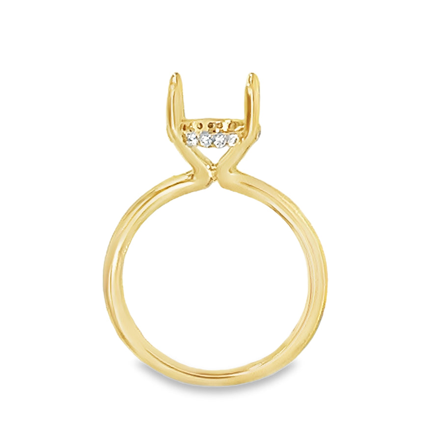 18kt Yellow Gold Hidden Halo Natural Diamonds Semi-Mount Ring (0.11ct)