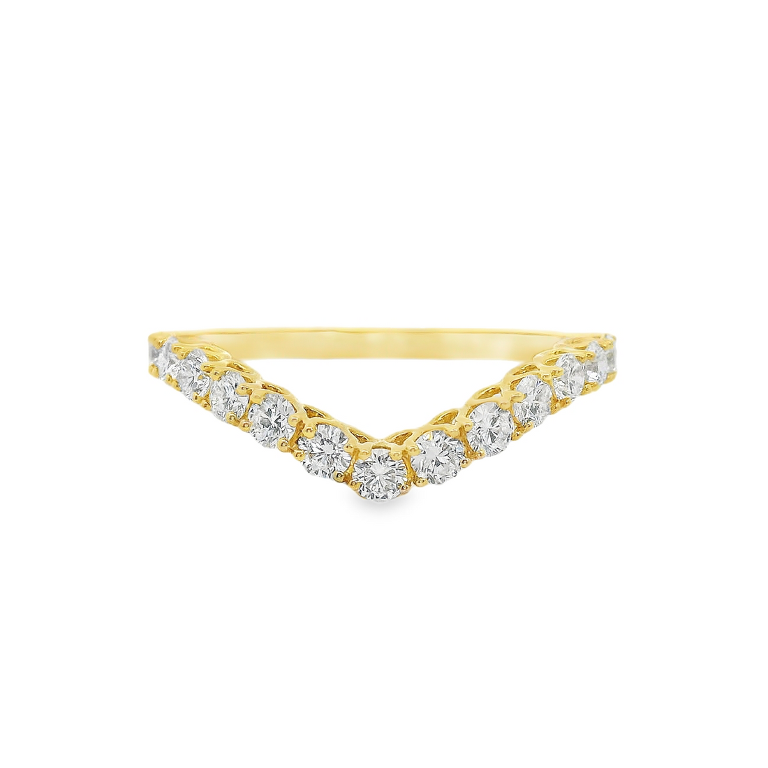 18kt Yellow Gold Natural Round Diamond Wedding Ring (.62ct)