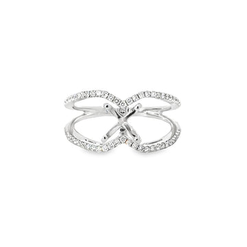 18kt White Gold Split Shank Natural Diamonds Semi-Mount Ring (0.28ct)