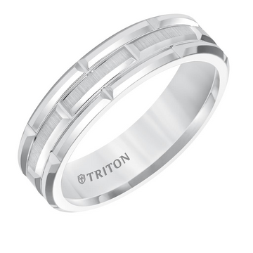 Triton White Tungsten Satin Finish 6mm Ring