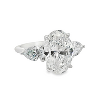 14kt White Gold Lab-Grown Oval and Pear Diamond Engagement Ring (5.00ct)