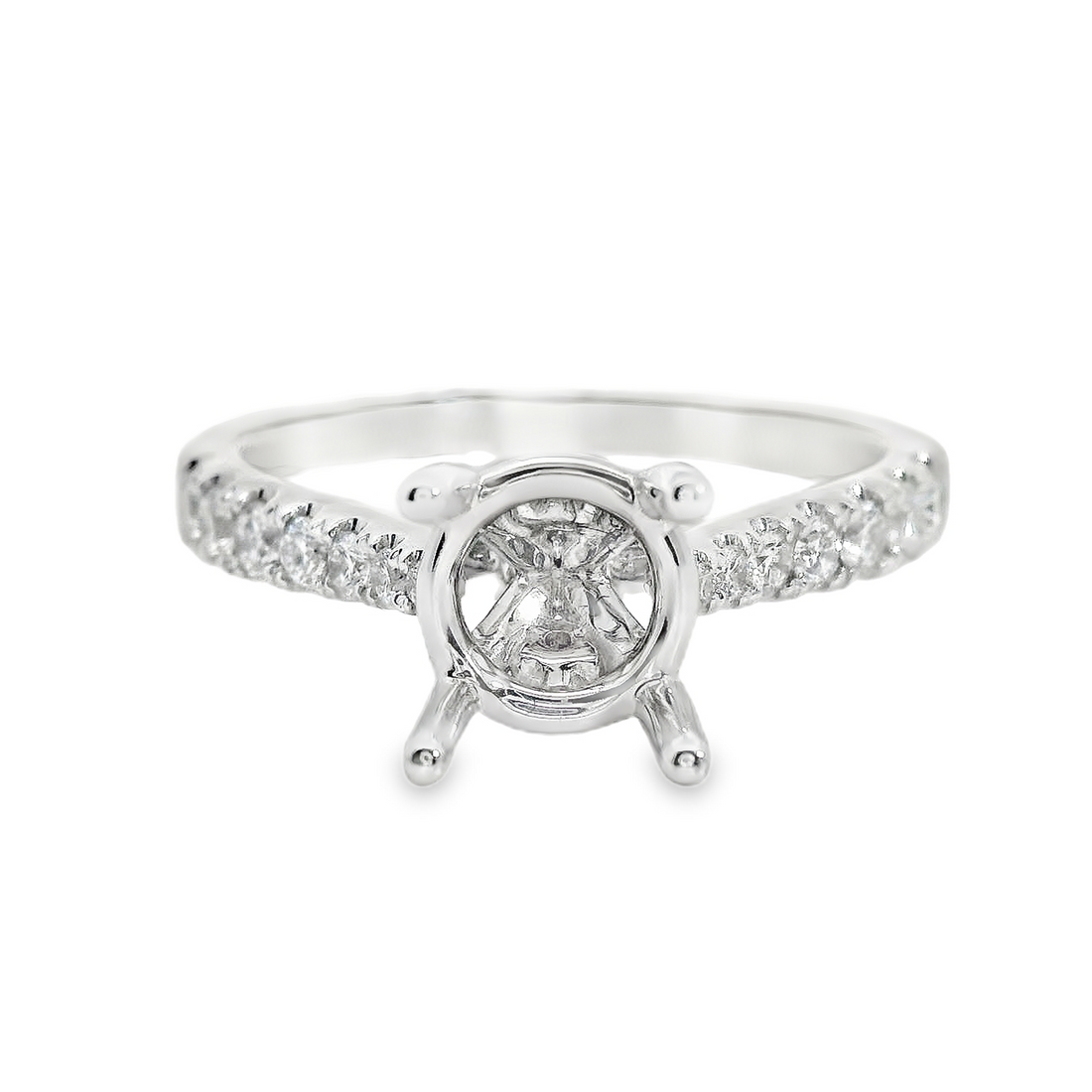 18kt White Gold Full-Cut Diamond Semi-Mount Ring (.36ct)
