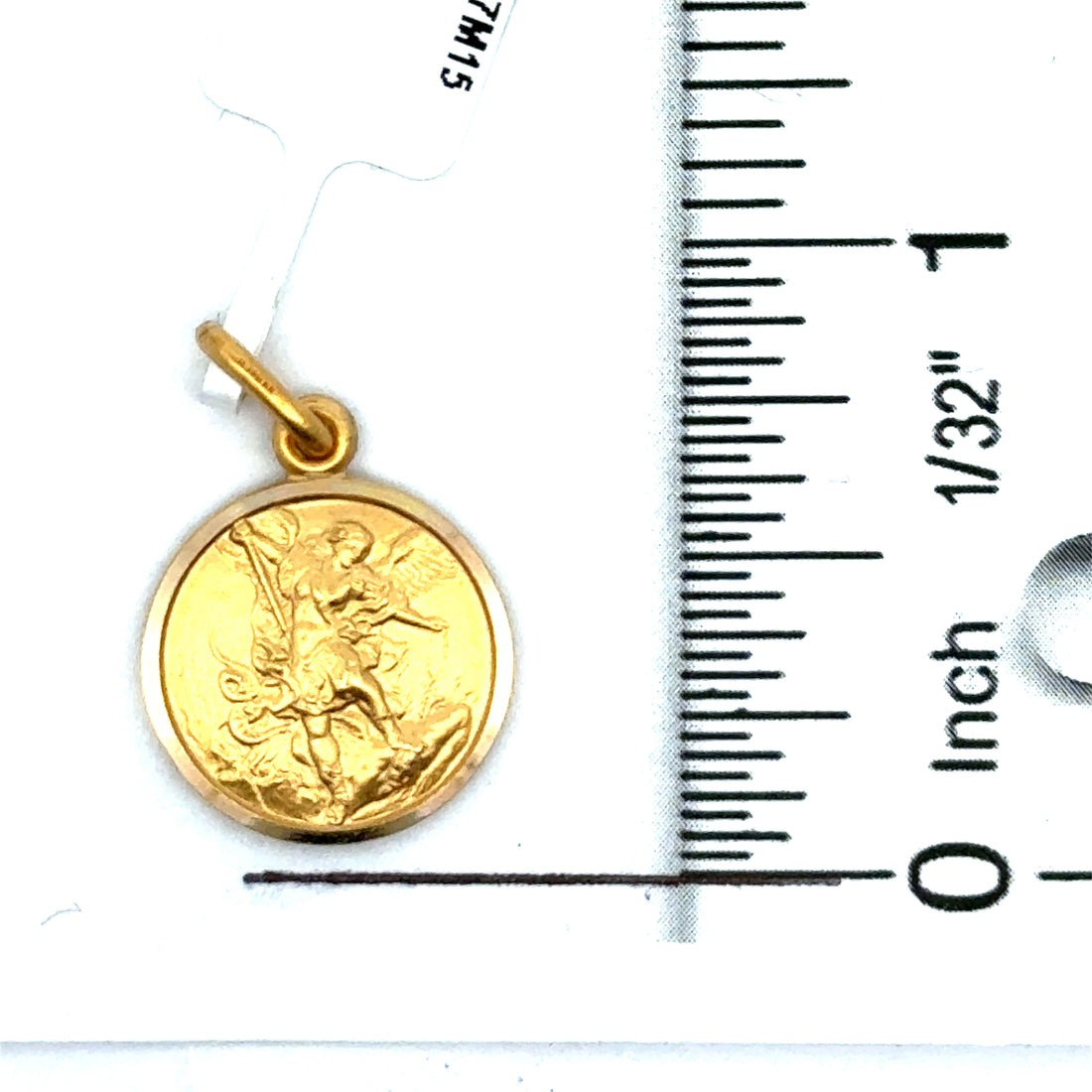 18kt Yellow Gold 15mm Italian Made St. Michael Medal (2.7g)