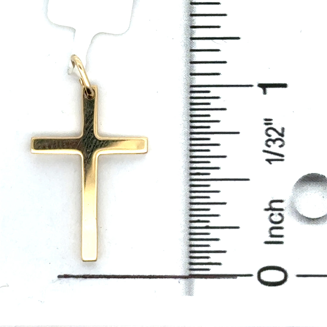 18kt Yellow Gold 29mm Italian Made Cross Pendant (2.29g)