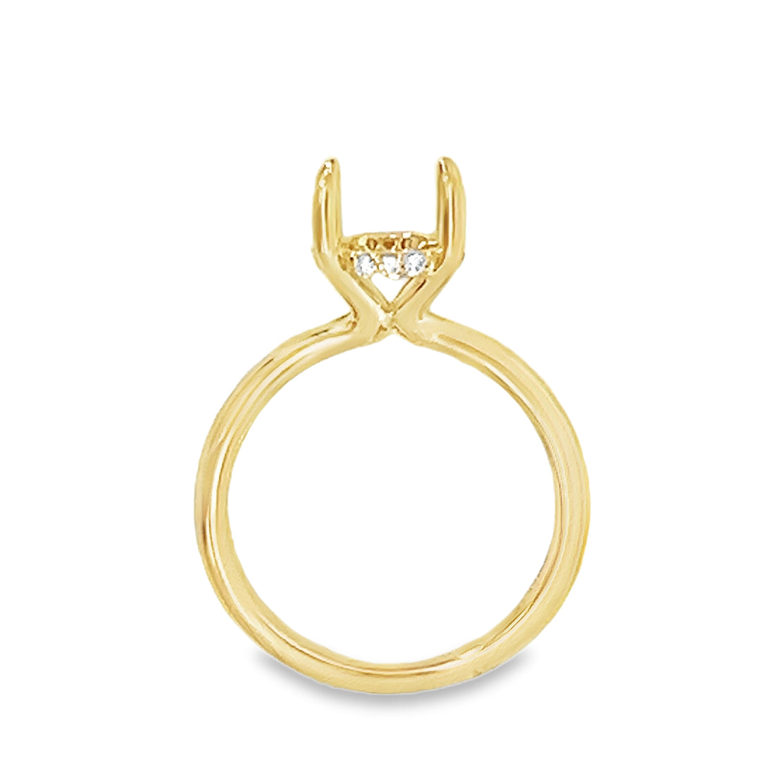 18kt Yellow Gold Hidden Halo Natural Diamonds Semi-Mount Ring (0.09ct)