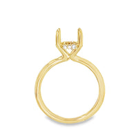 18kt Yellow Gold Hidden Halo Natural Diamonds Semi-Mount Ring (0.09ct)