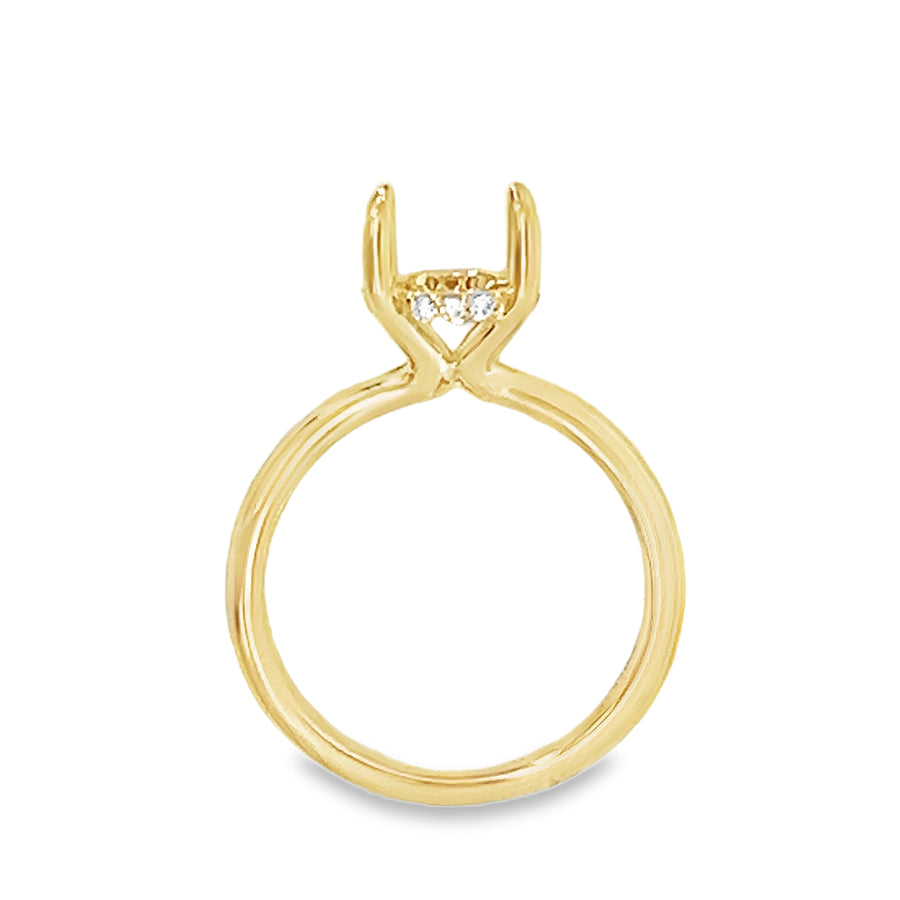 18kt Yellow Gold Hidden Halo Natural Diamonds Semi-Mount Ring (0.09ct)