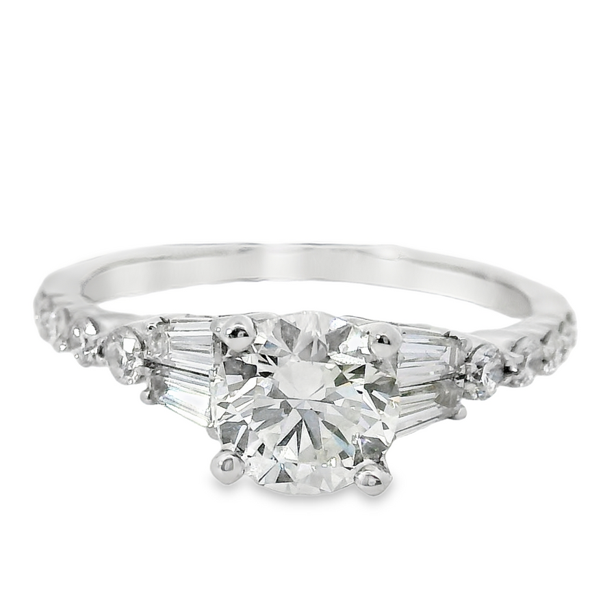 18kt White Gold Natural Round Diamond Engagement Ring (1.39ct)