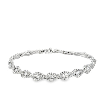 18kt White Gold Natural Diamond Tennis Bracelet (4.4ct)