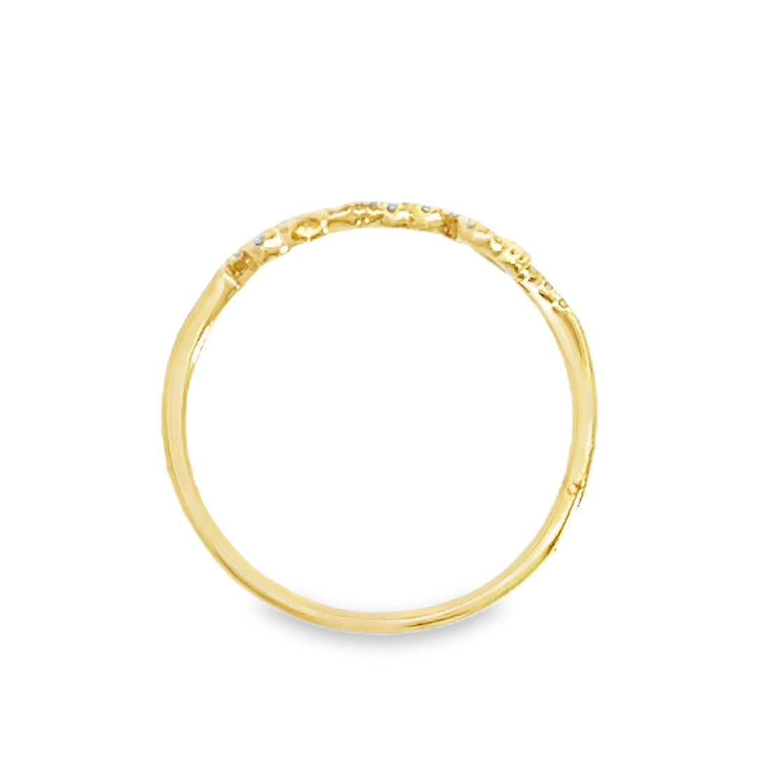 18kt Yellow Gold and Natural Round Diamond "love" Ring (0.11ct)