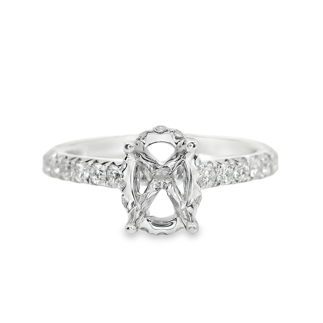 18kt White Gold Lab-Grown Round Diamond Semi-Mount Ring (.36ct)