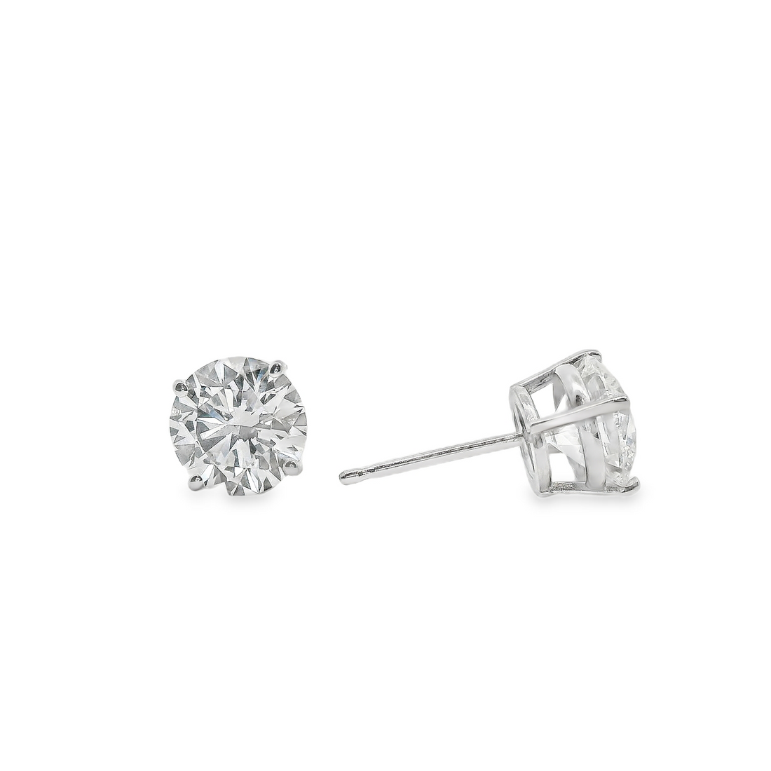 14kt White Gold Lab-Grown Round Diamond Stud Earrings (2.49ct)
