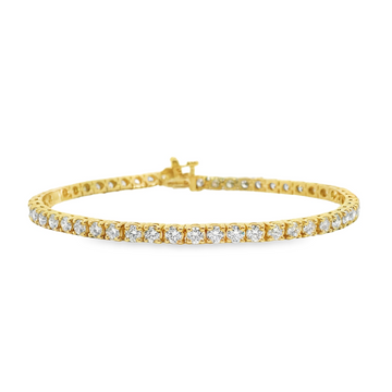 14kt Yellow Gold 7" Lab-Grown Round Diamond Tennis Bracelet (5.09ct)