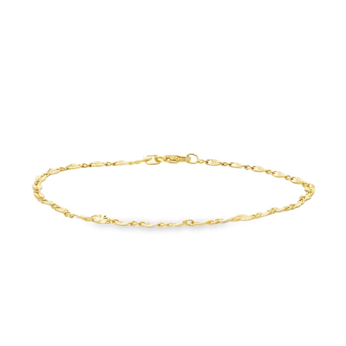 14K Yellow Gold 7" 2.5mm Fancy Link Bracelet (1.01g)